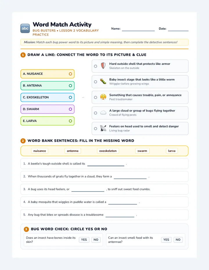 Word Match Activity