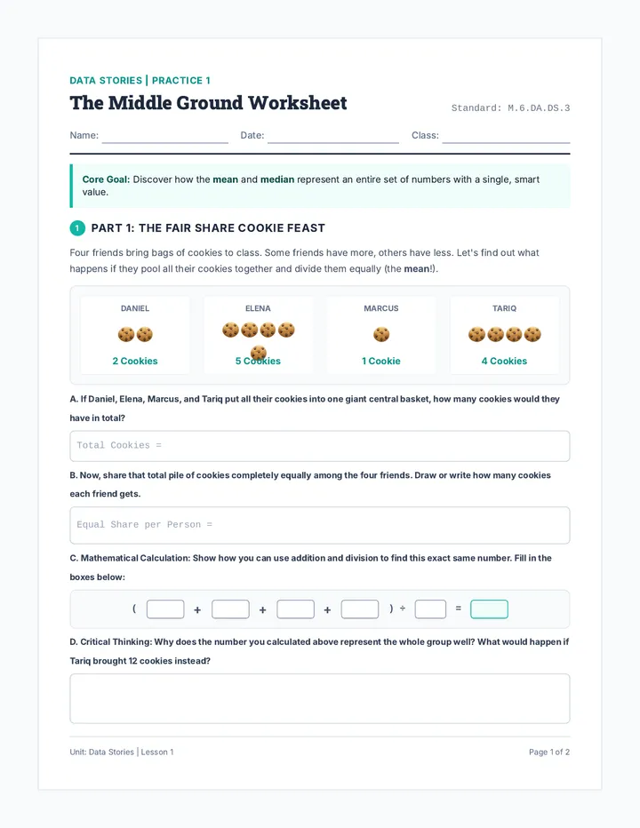 Middle Ground Worksheet