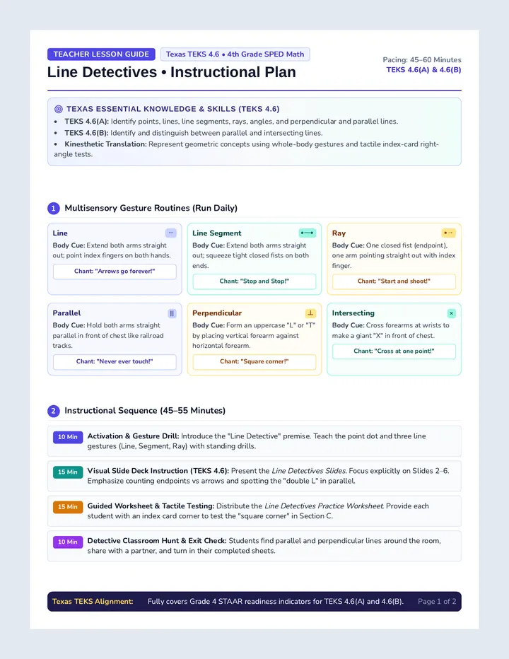 Line Detectives Teacher Guide