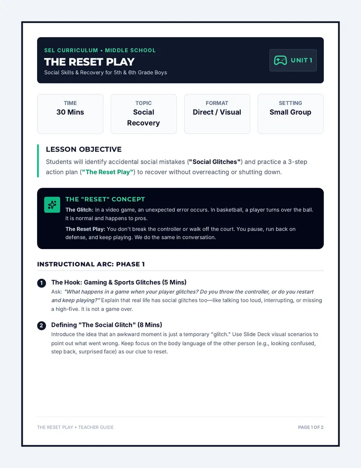Reset Play Teacher Guide