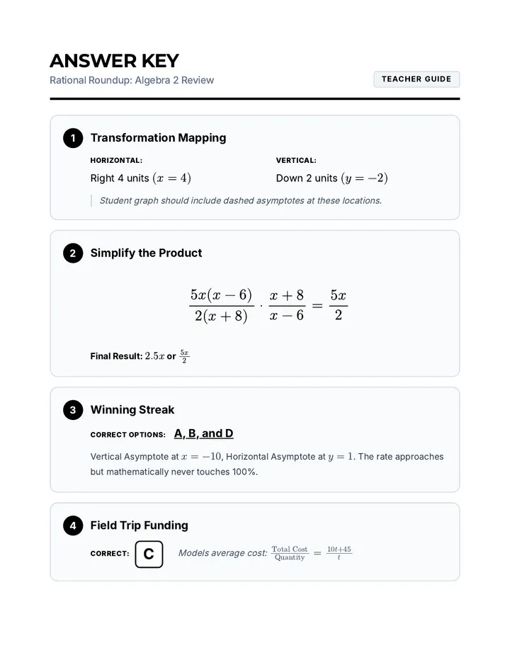 Rational Roundup Answer Key