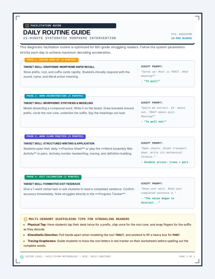 Daily Routine Teacher Guide