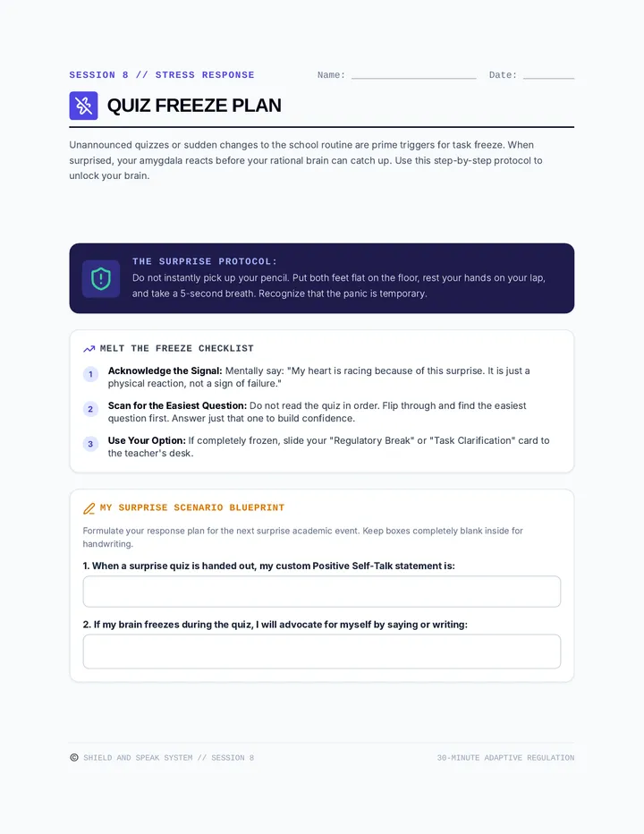 Quiz Freeze Plan