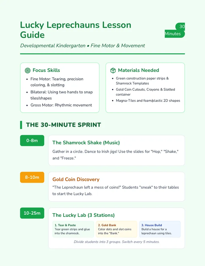 Lucky Leprechauns Lesson Guide