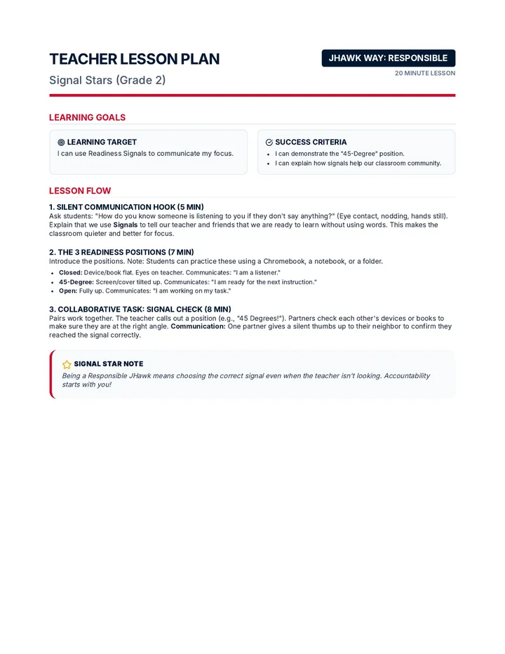 Signal Stars Teacher Plan 2