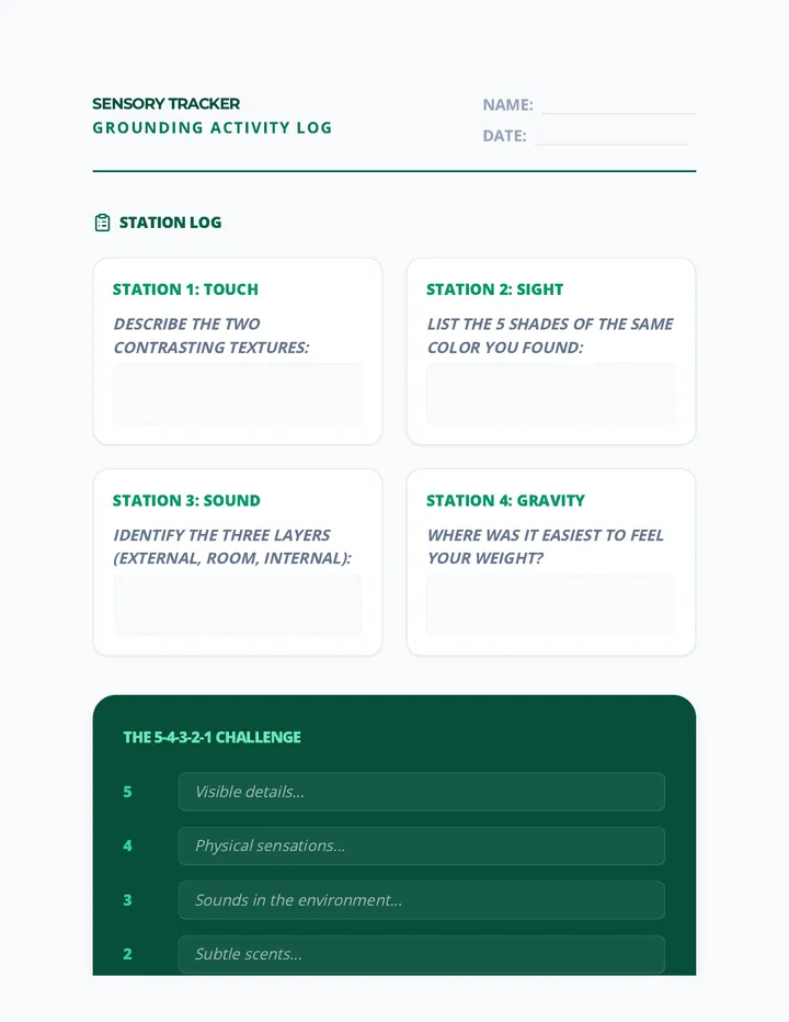 Sensory Tracker Pupil Sheet