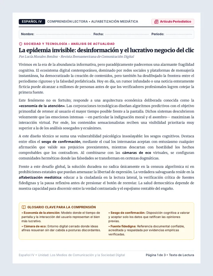 Bulos Digitales Hoja de Lectura