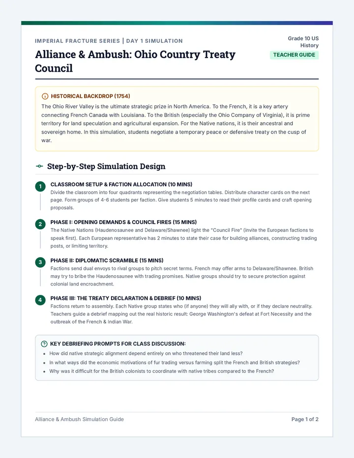 Alliance and Ambush Simulation Guide