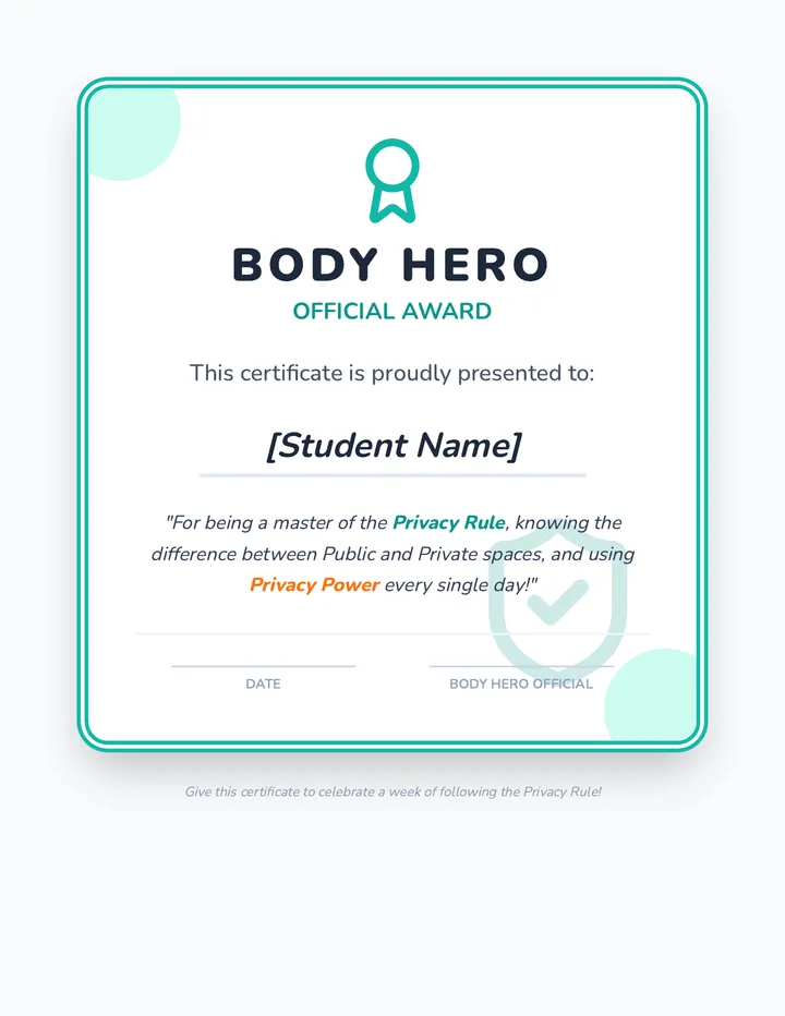 Body Hero Certificate
