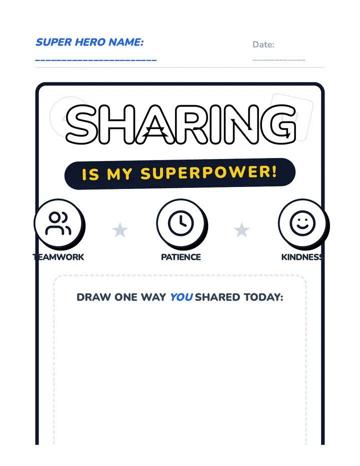 Sharing Superpower Coloring Page