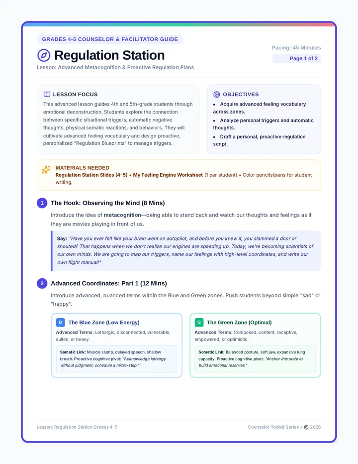 Regulation Station Facilitator Guide