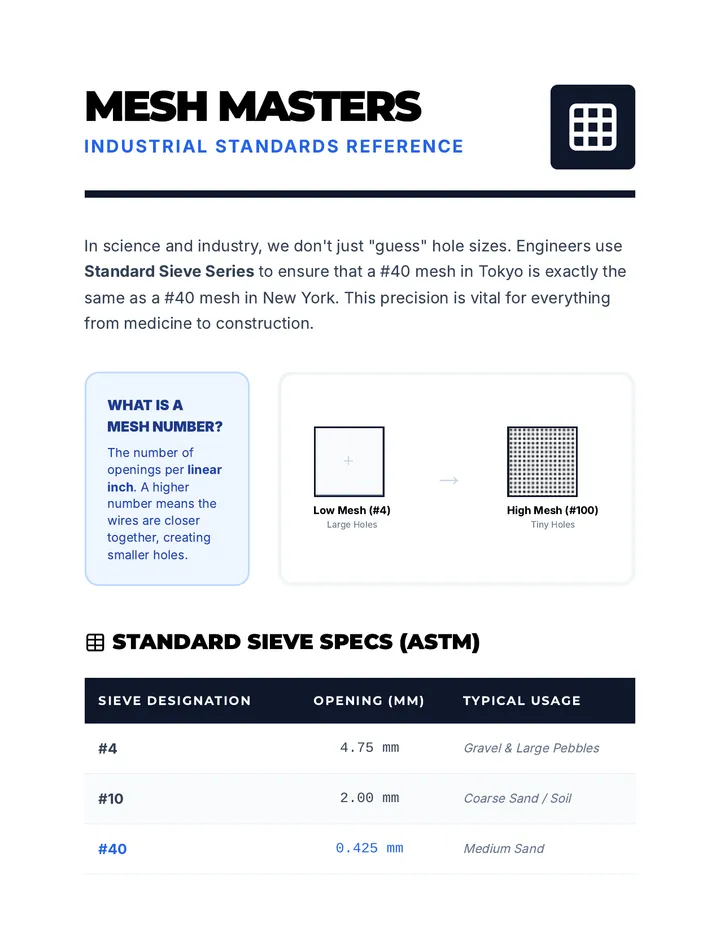 Mesh Masters Reference Sheet