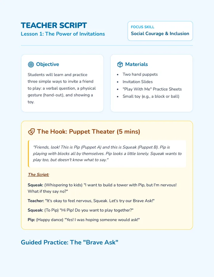Invitation Teacher Guide