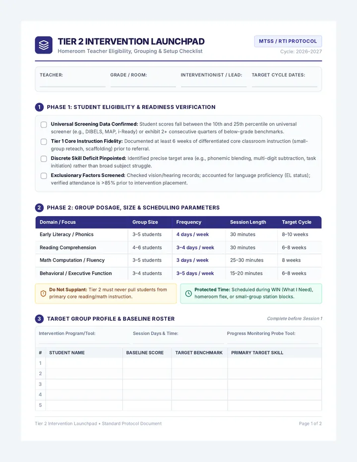 Tier Two Launchpad Checklist