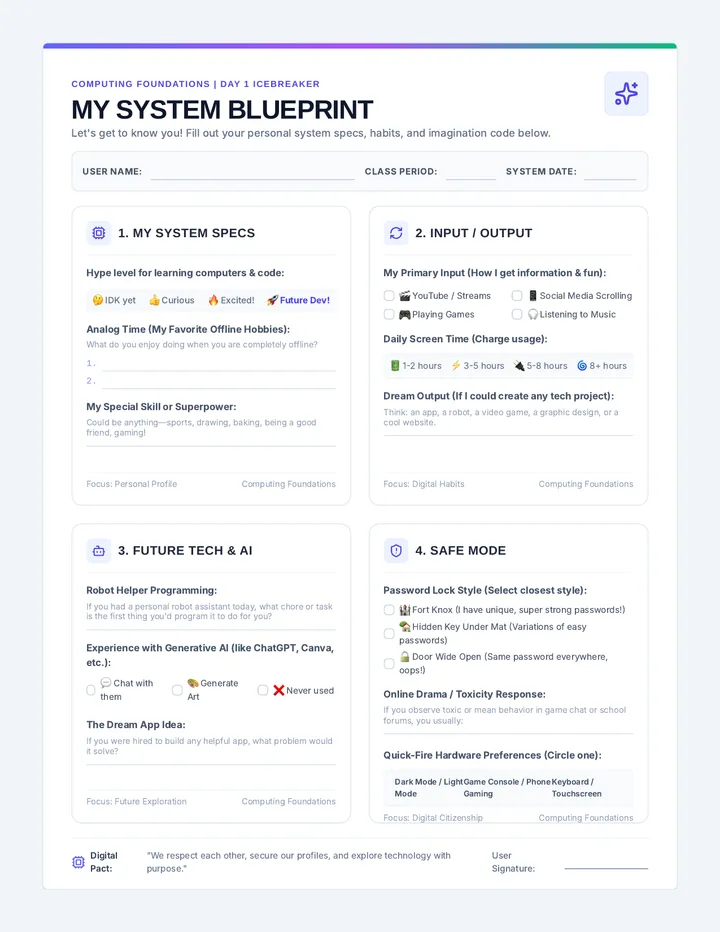 Data Trail Blueprint Worksheet