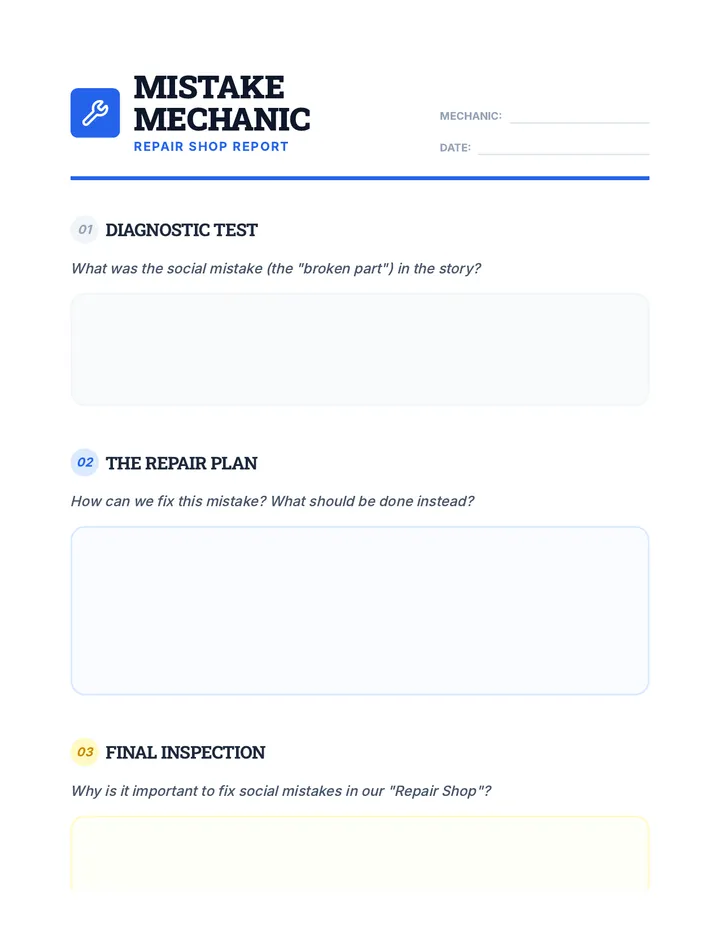 Mistake Mechanic Worksheet