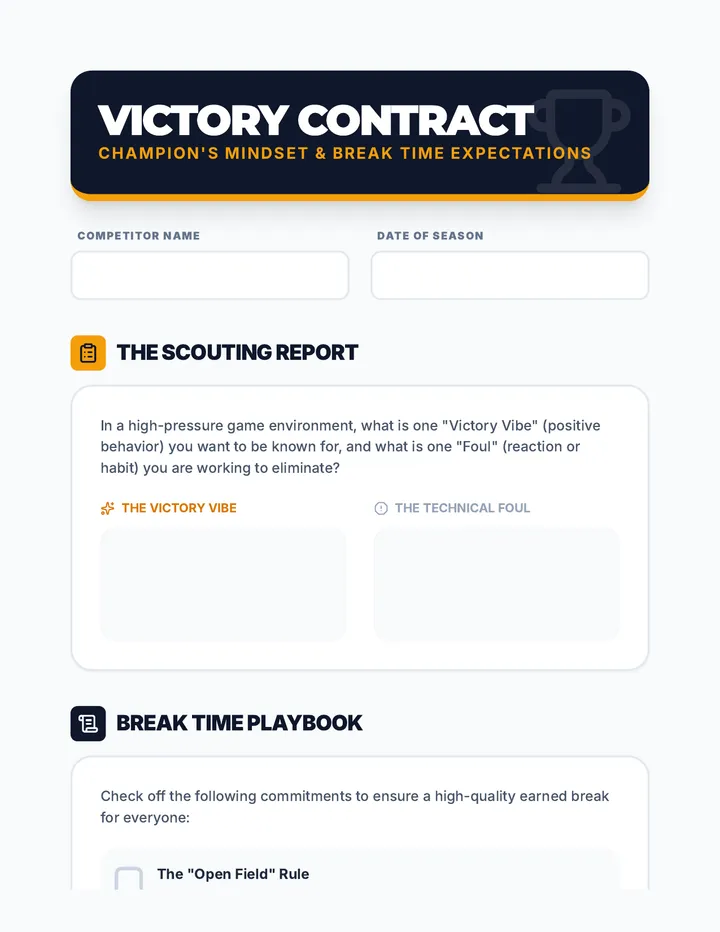 Victory Contract Worksheet