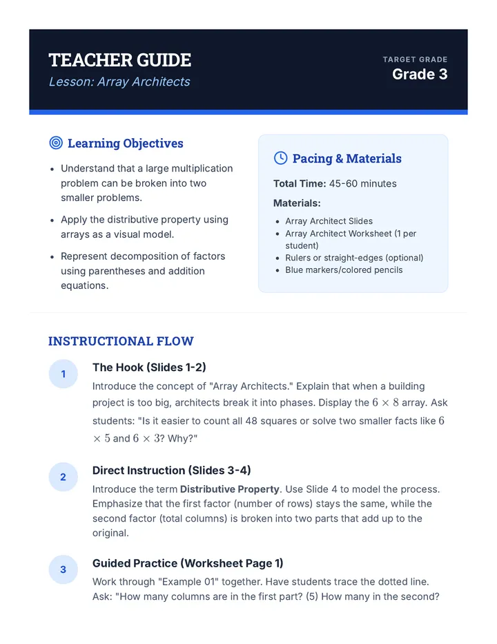 Array Architect Teacher Guide