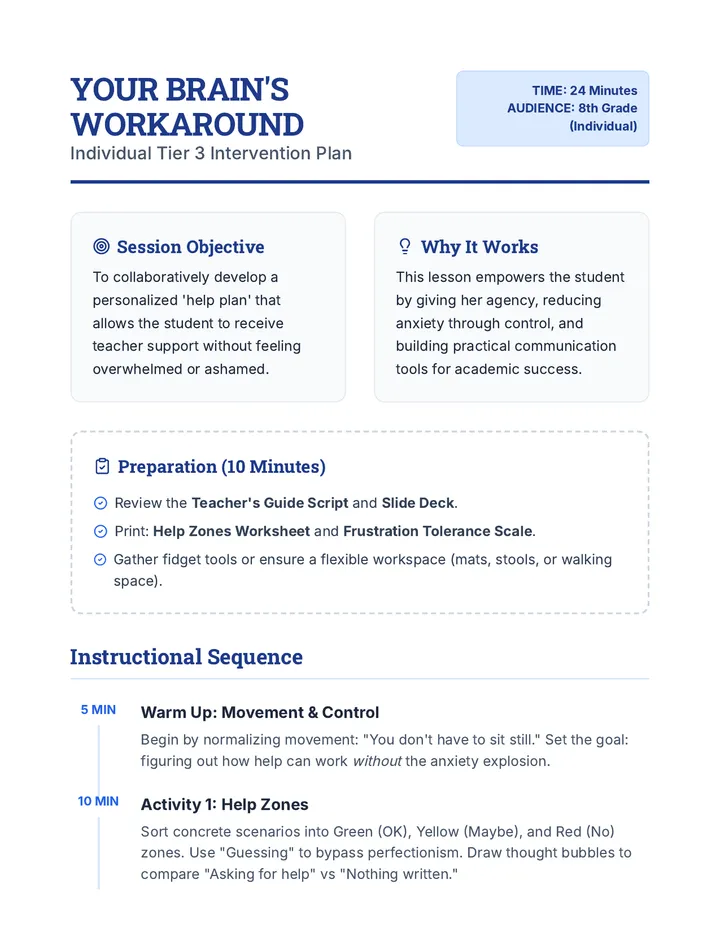 Brains Workaround Lesson Plan