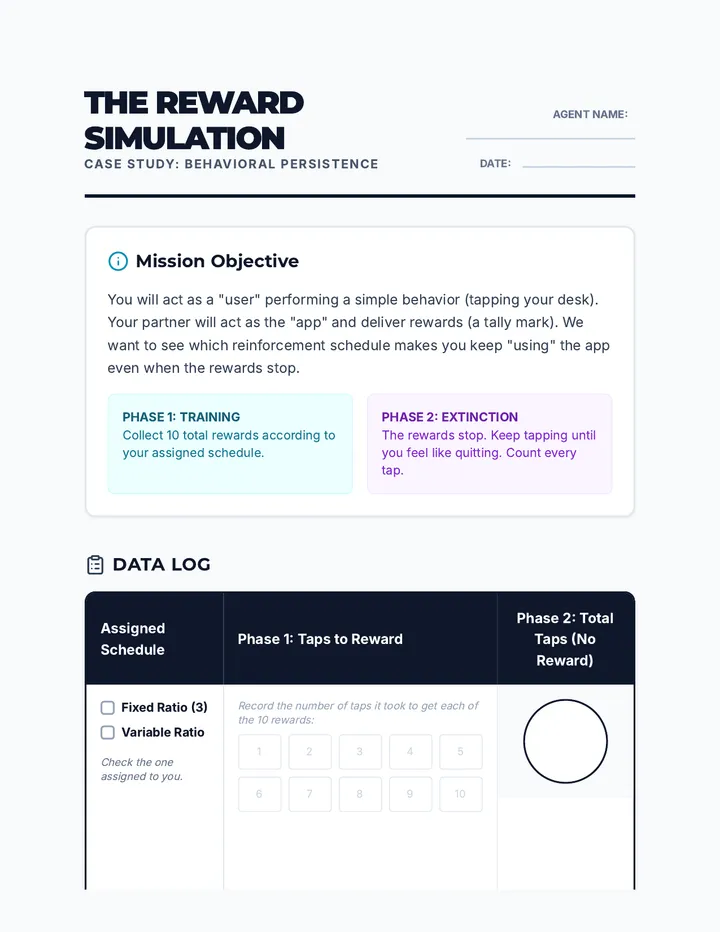 Reward Simulation Worksheet