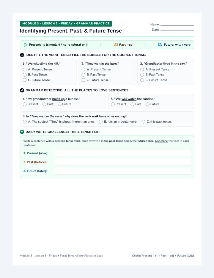 Tense Mastery Worksheet