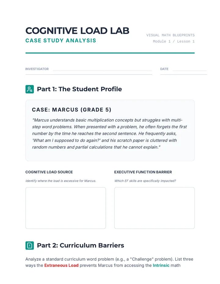 Cognitive Load Case Study Worksheet
