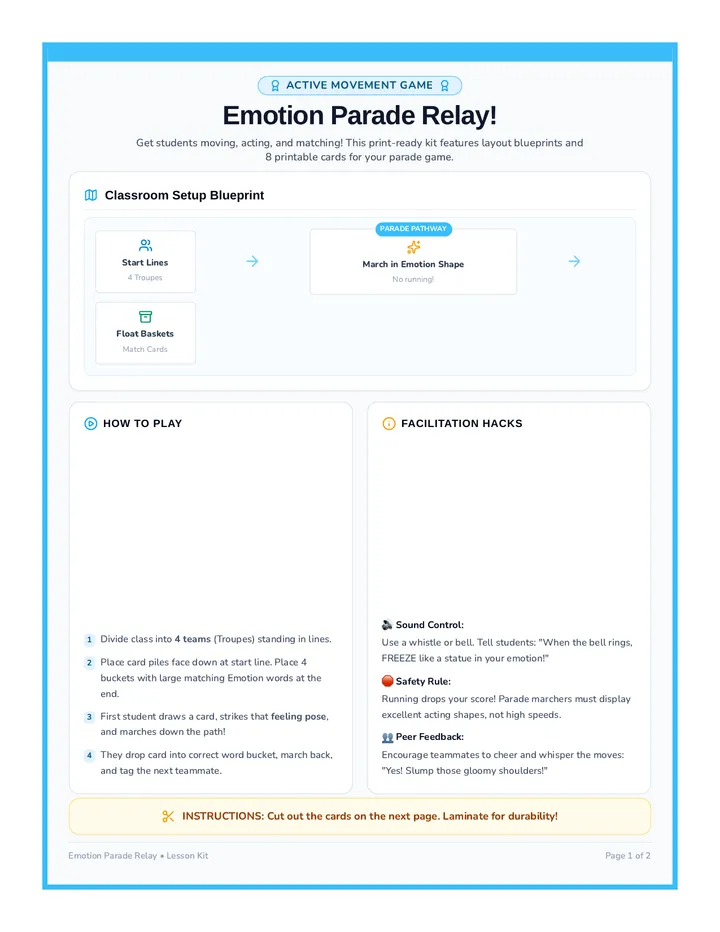 Emotion Parade Relay Cards