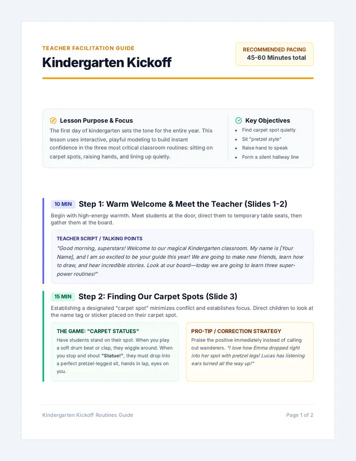 Kickoff Routines Teacher Guide