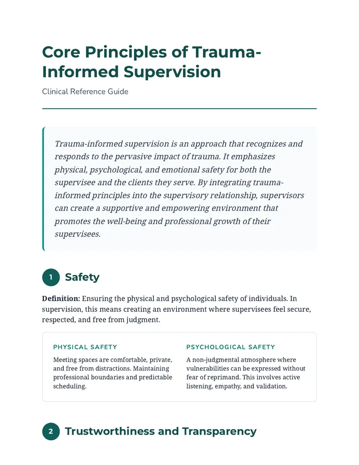 Supervision Principles Reading