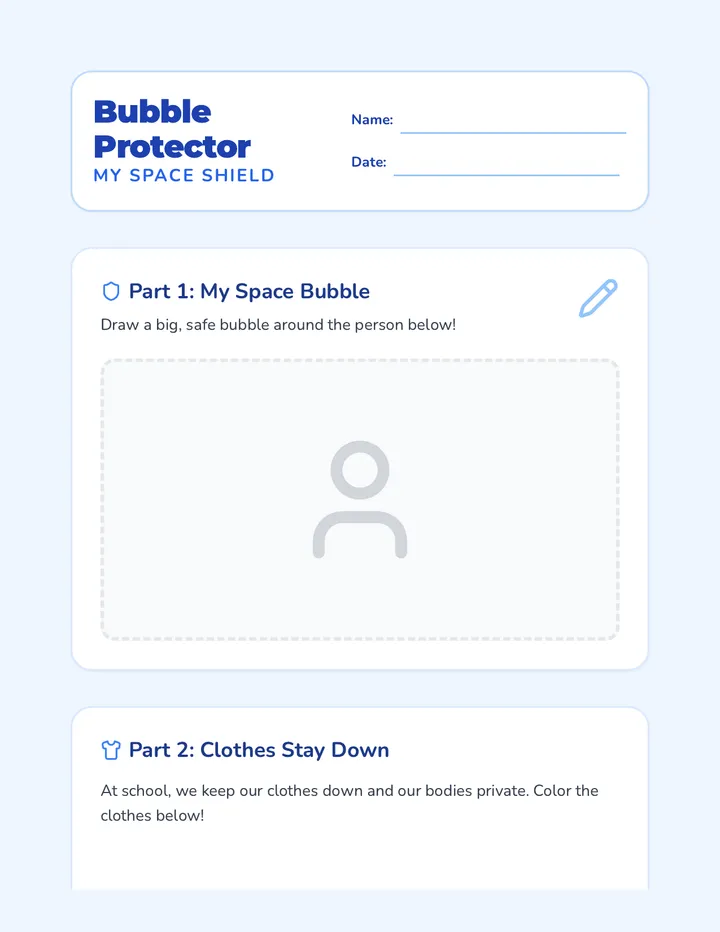 Bubble Protector Worksheet