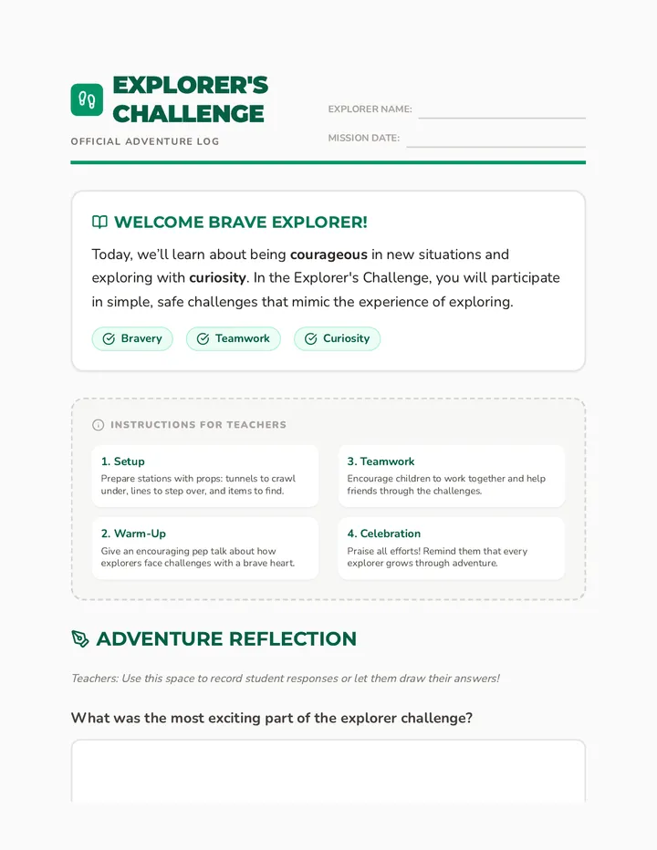 Explorer's Challenge Activity