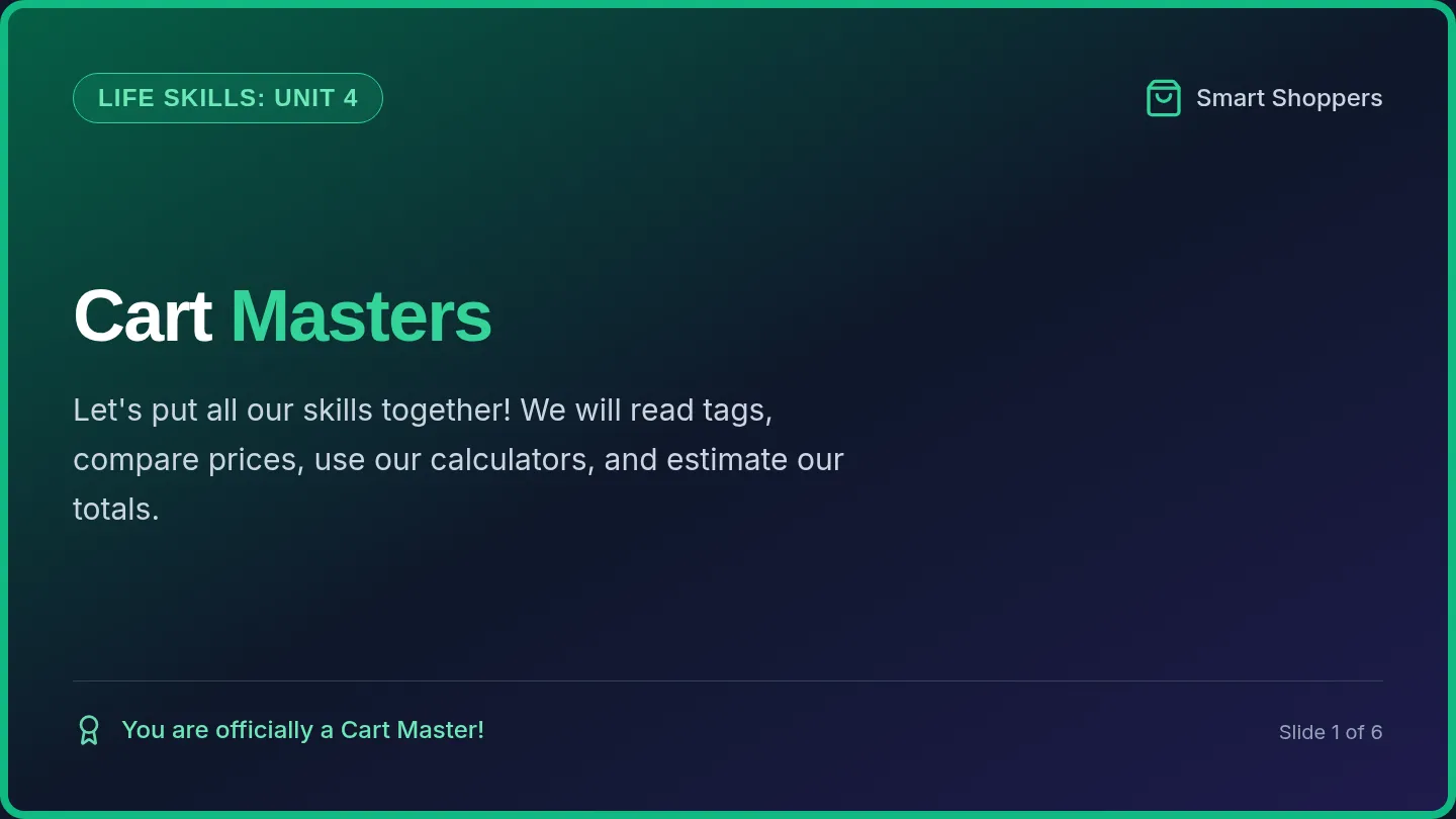 Cart Masters Slides
