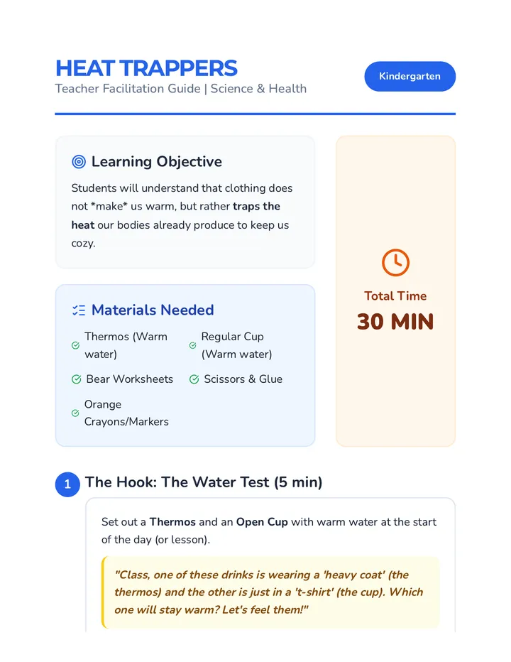 Heat Trappers Teacher Guide