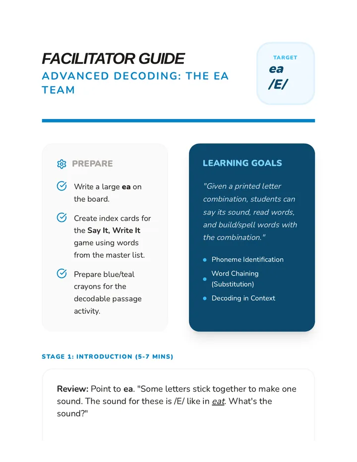 EA Team Teacher Guide