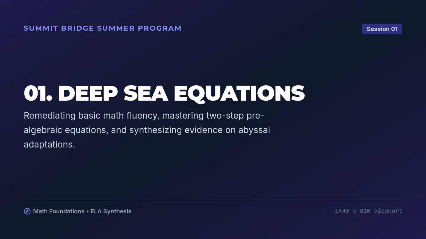 Deep Sea Equations Slides