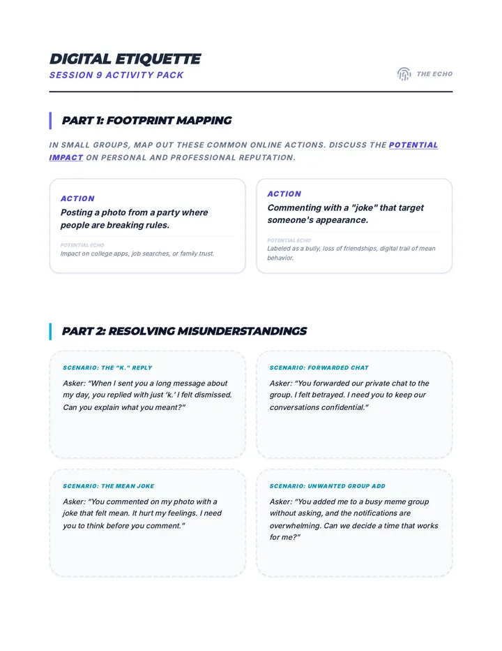 Online Etiquette Activity Pack