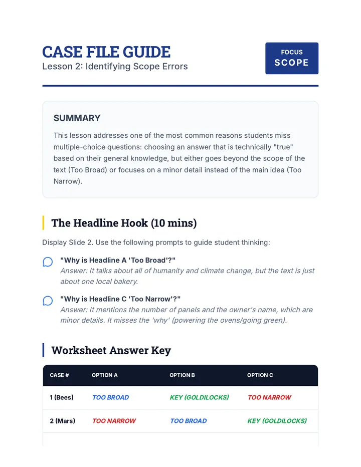 Scope Errors Teacher Guide