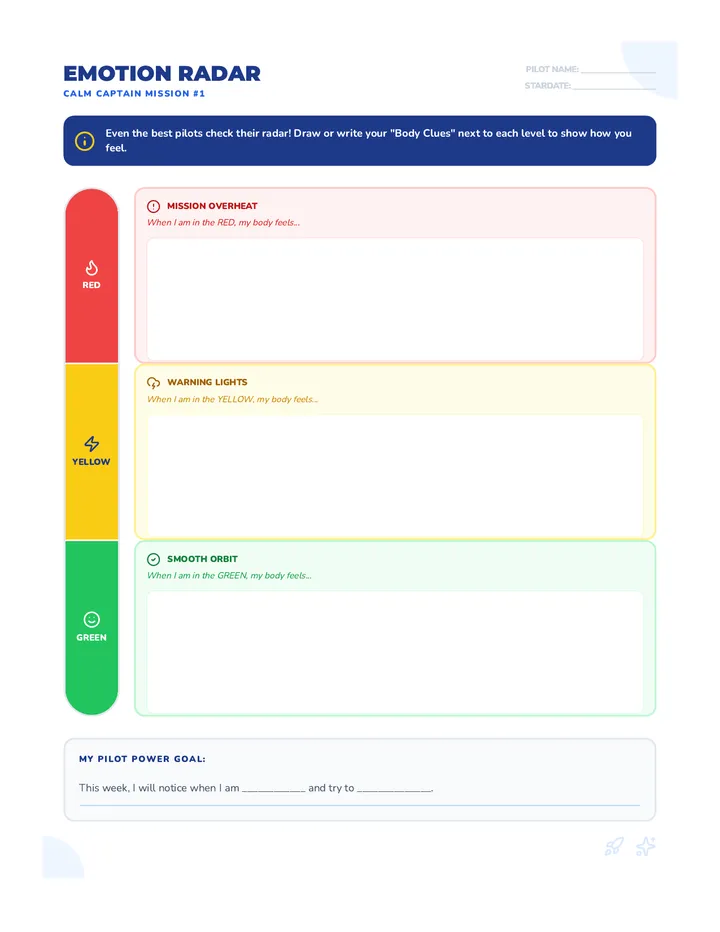 Emotion Radar Worksheet