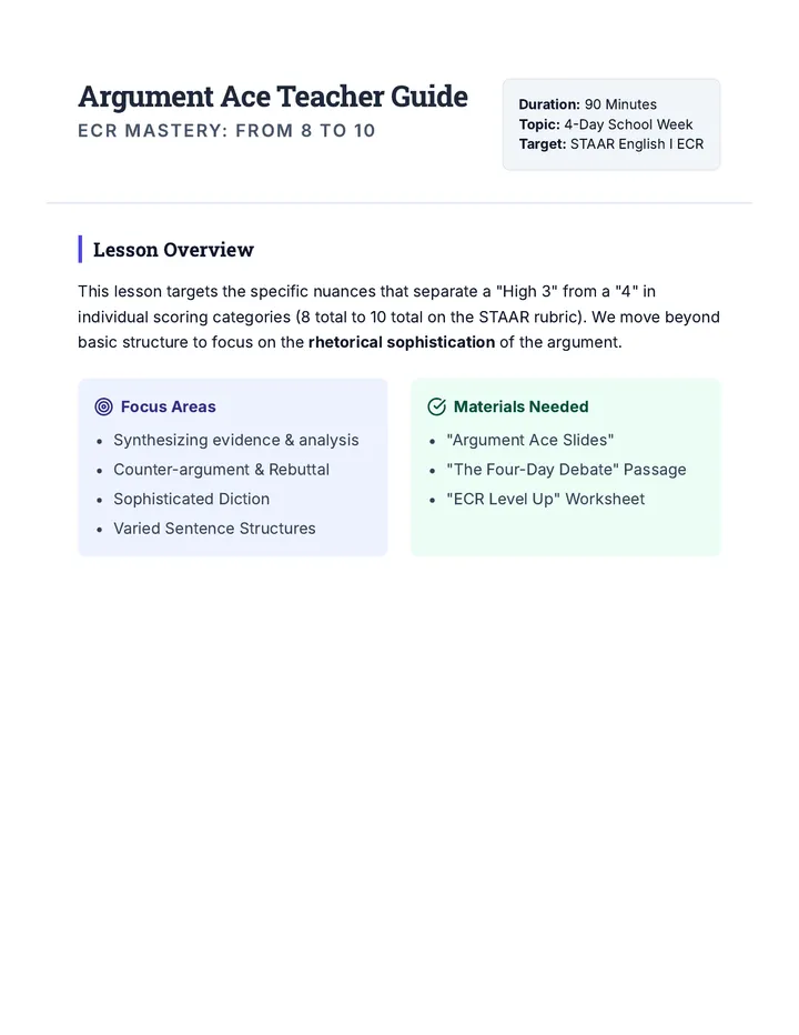 Argument Ace Teacher Guide