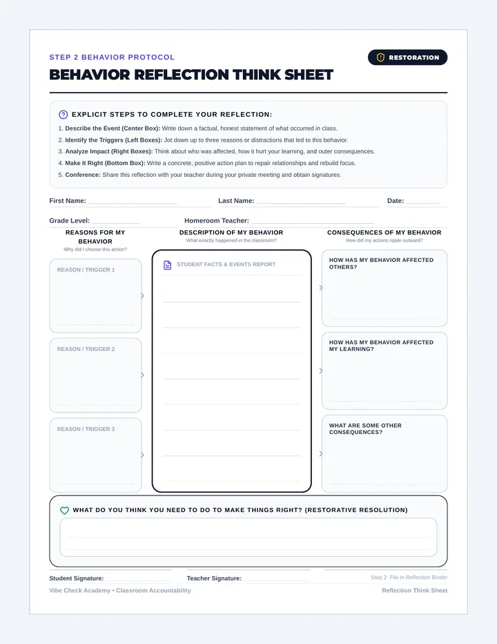 Aura Reflection Think Sheet