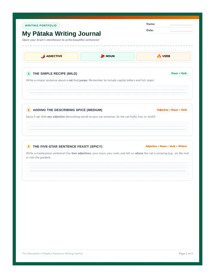 Sentence Writing Journal