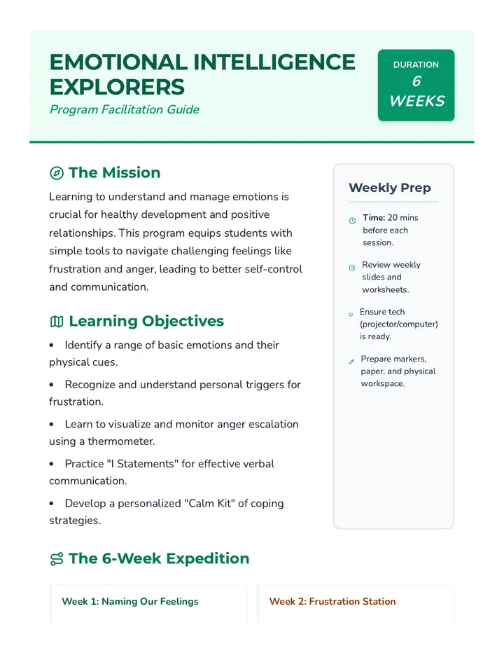 Program Facilitation Guide Teacher Resource