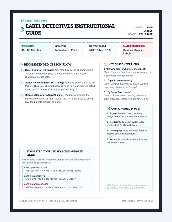 Label Detectives Teacher Guide