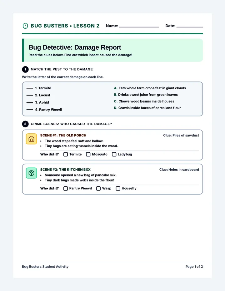 Damage Report Worksheet