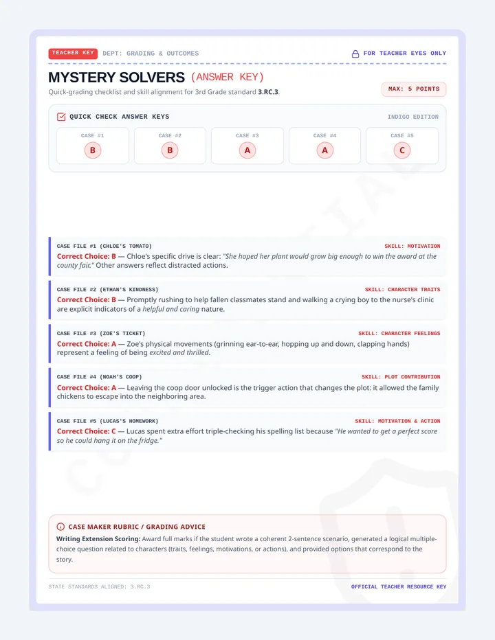 Mystery Solvers Answer Key