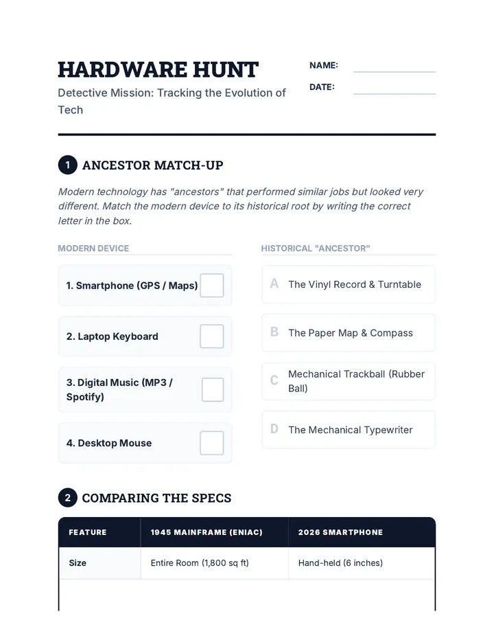 Hardware Hunt Worksheet