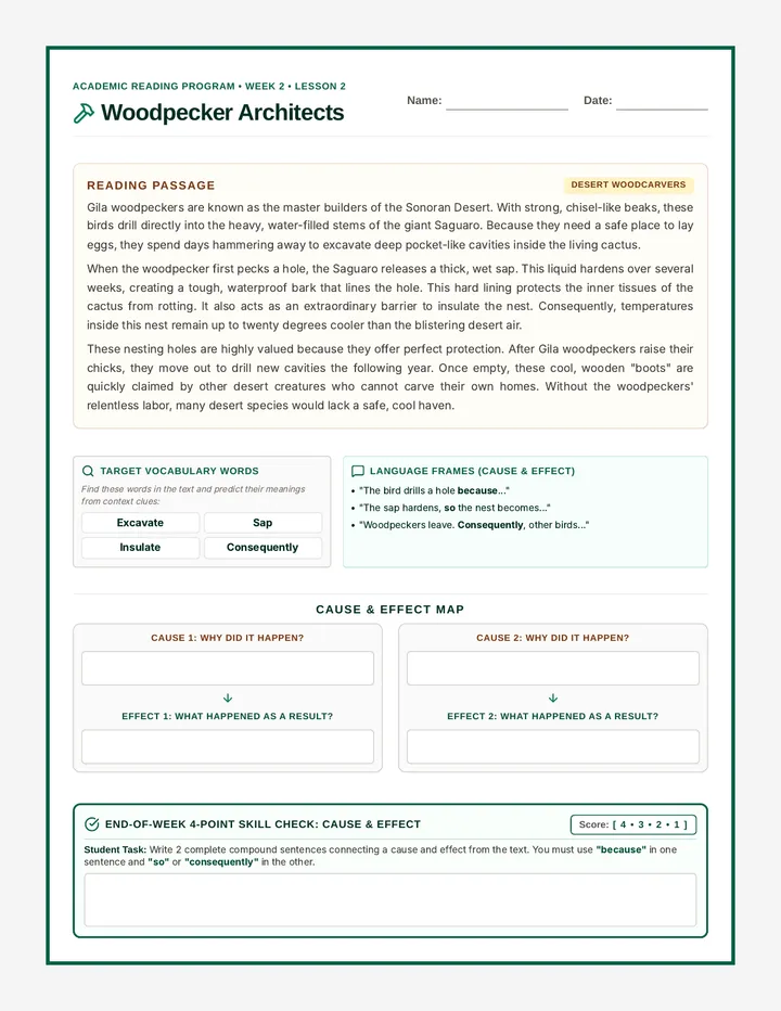 Woodpecker Architects Activity Sheet