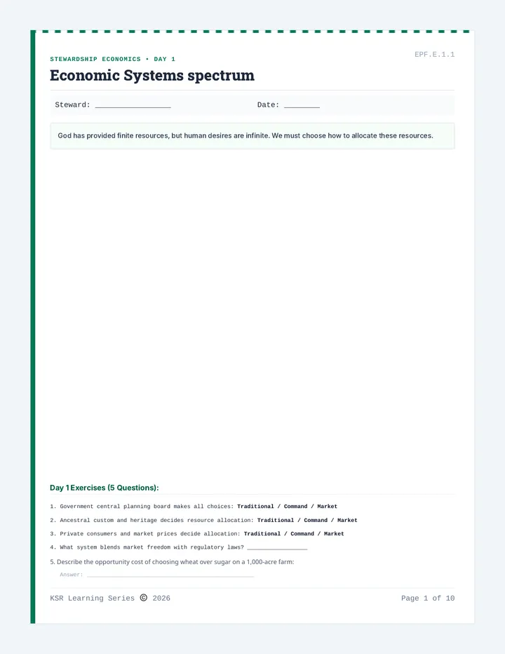 Stewardship Economics Workbook