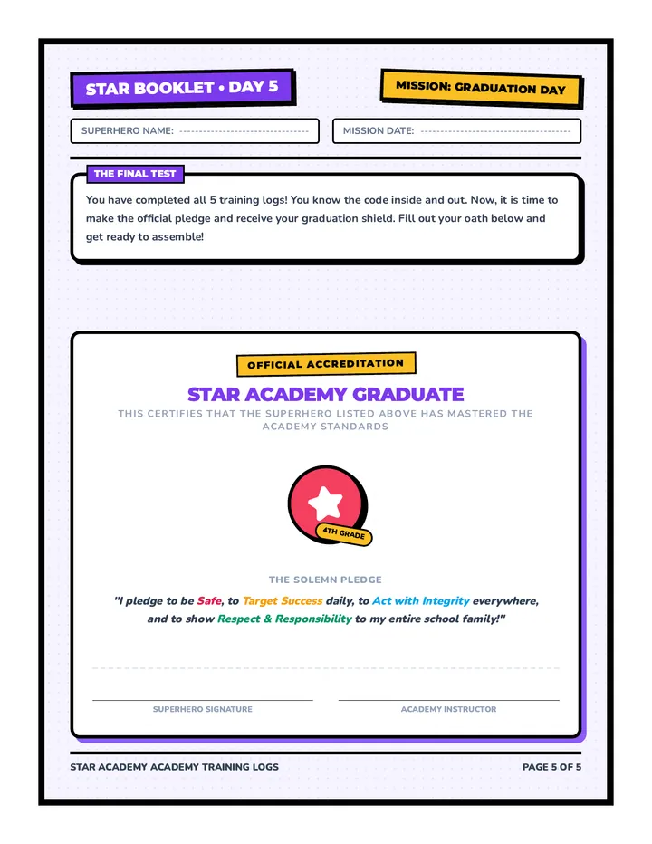 STAR Booklet Day 5 Worksheet