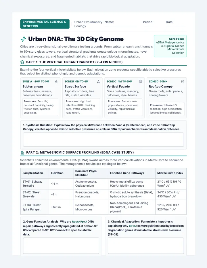 Urban DNA Worksheet